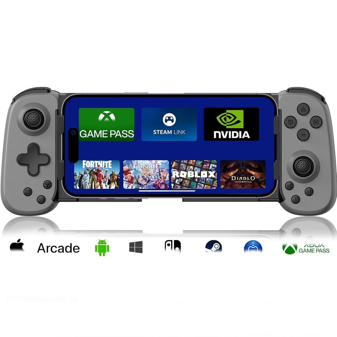 arVin Mobile Gaming Controller for iPhone, Android with Phone CASE Support, Wireless Gamepad for iPhone/iPad/Samsung/Tablet/Switch/PS4/PC - Play Xbox Cloud Gaming/PS Remote Play/Steam Link/GeForce Now