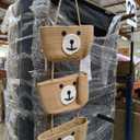 CherryNow Cotton Rope Baby Basket for Nursery, Bear Gift Baskets for Kids, Empty Baby Shower Basket with Handles, Small Cute Animal Baskets, Brown