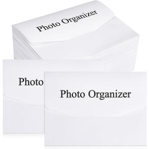 Skyygemm 100 Pcs Acid Free Photo Storage Envelopes White File Envelopes Photo Organizer for 4 x 6 Inch Card Postcard Invitation Wedding Baby Shower Storing Artwork Prints