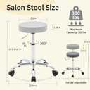 FIRAVOE Rolling Stool Adjustable Height 19.5-26.6,Tattoo Chair for Artist, Gray Stool for Hairstylist (Gray) (No Back & Footrest, Grey)
