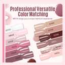 MEFA 19 Pcs Gel Nail Polish Kit with U V Light, 12 Colors All Seasons Nude Pink Milky White Soak Off Gel Polish Nail Set with Base Top Coat Essential Manicure Tools Beginners Salon Nails DIY Art