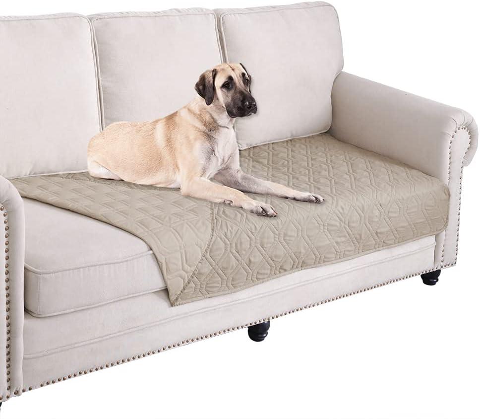 Ameritex Waterproof Blanket Reversible Dog Bed Cover Pet Blanket for Furniture Bed Couch Sofa (30x70 Inch (Pack of 1), Beige)