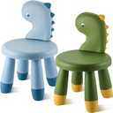 2 Pcs Plastic Dino Chair Sturdy Dinosaur Chairs Lightweight Activity Chairs Ergonomic Design Anti Slip Step Stool for Indoor Outdoor