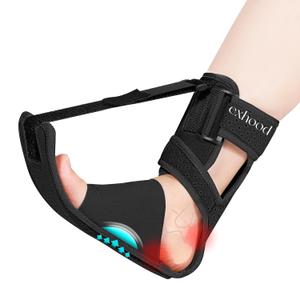 Upgraded Plantar Fasciitis Night Splint, Adjustable Straps Plantar Fasciitis Relief, Supportive Foot Braces with Arch Cushion for Achilles Tendonitis, Foot Drop & Heel Spur Pain Relief Day & Night (Black) (One Size)