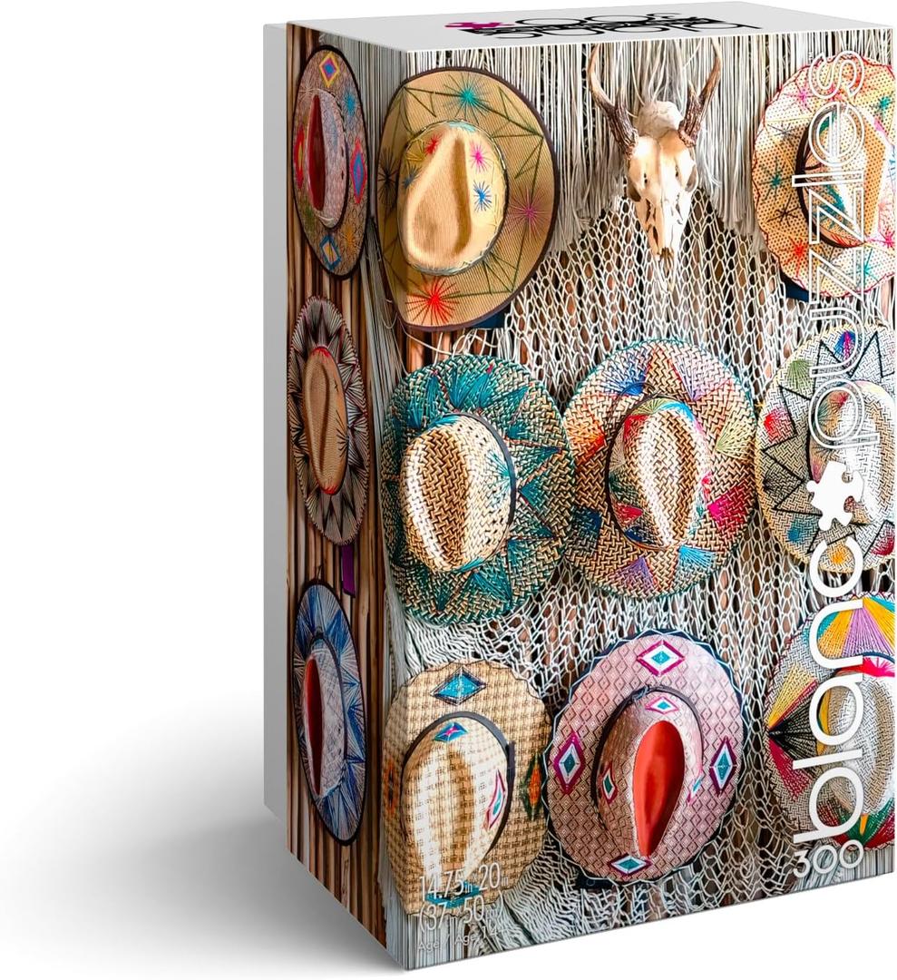 Buffalo Games - Anika Pannu -blanc - Hats of Mexico - 300 Piece Jigsaw Puzzle for Adults -Challenging Puzzle Perfect for Game Nights - Finished Size is 21.25 x 15.00