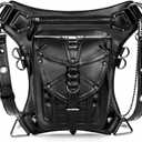 Waterproof Waist Bag Tactical Drop Leg Bag Outdoor Bike Cycling Hiking Fanny Pack Hip/Thigh Bag Pouch Shoulder Crossbody Bag Black