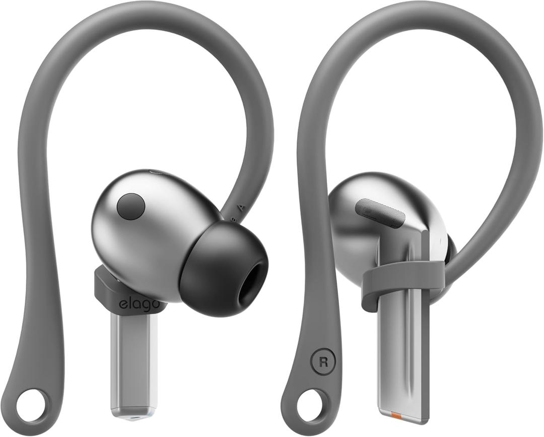 elago Ear Hooks Designed for Samsung Galaxy Buds 3 &Galaxy Buds 3 Pro Earbuds Accessories, Anti-Slip, Ergonomic Design, Comfortable Fit (Dark Gray)