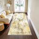 2x6Ft Living Room Runner Rugs Non-Slip Modern Abstract Runner Rug Washable Rugs Carpet for Bedroom Pile Rug for Living RoomBedroom, Dining Room, Kids Playroom, Home Office Yellow