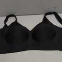 Vertvie Jelly Bras for Women Plus Size Minimizer Soft Wireless Push Up Bra Full Supportive Older Lift Back Coverage Bralette (36DDD, Black)
