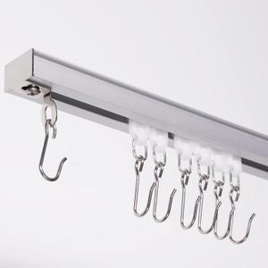 Aluminium alloy Ceiling Track for Curtains, Room Divider, Ceiling Curtain Track, Room Divider Curtain Rod, Numerous Hooks with End Hook, Easy Install, for Spaces (21ft - 24ft, Silver)