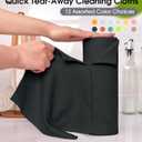 KitchLife Microfiber Cleaning Cloth Roll - Tear-Away Reusable Microfiber Paper Towels, Lint-Free, Washable, 20 Sheets for Kitchen, Car, Dishes, and Sensitive Surfaces (Black)