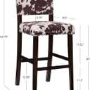 Linon Udder Madness Corey Bar Stool, 19"W x 22.5"D x 44.75"H, Brown, Bar Height