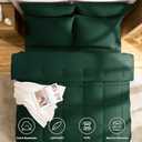 CozyLux Queen Comforter Set Emerald Green - 7 Pieces Bed in a Bag Queen, All Season Soft Bedding Sets, Oeko-Tex Certified Bed Set with Down Alternative Comforter, Sheets, Pillowcases & Pillow Shams
