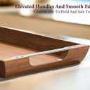 Large Acacia Wood Serving Tray with Metal Handles - 36" Long Charcuterie Board for Cheese, Meat & Appetizers - Perfect for Kitchen, Entertaining, Gatherings & Home Decor