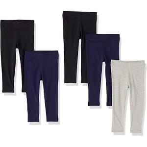 Amazon Essentials Girls and Toddlers' Leggings, Multipacks, 6-7 Years