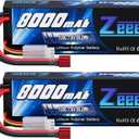 Zeee 2S Lipo Battery 8000mAh 7.4V 100C Hard Case with T Plug for RC Car Truck Truggy Boat Helicopter(2 Pack)