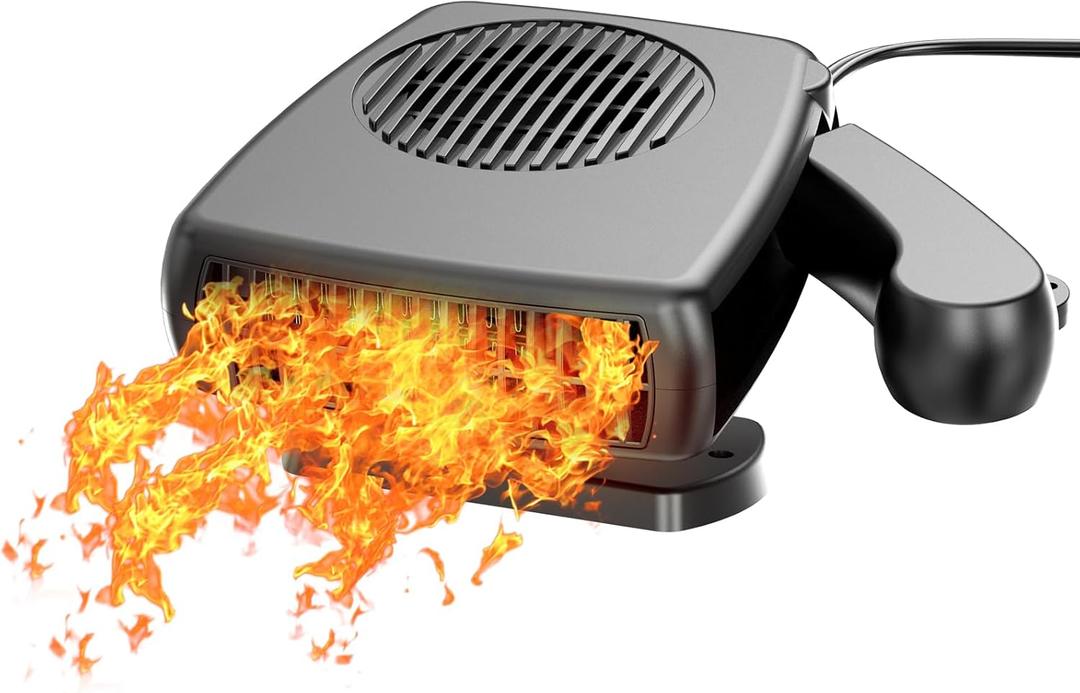 12V Car Heater, 200W Car Heaters That Plug Into Cigarette Lighter Portable electric Heaters for Cars, Car Defroster Windshield Demister, Auto Defogger 360 Rotatable With Ergonomic Handle