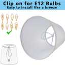 Set of 6 Clip-on Mini Chandelier Lamp Shades,3.5" x 5.1" x 5.5",Small Barrel,Handmade,Traditional Decorative,Natural Linen Lamp Shade,Modern European Style Bell Shade (White)