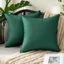 MIULEE Pack of 2 Decorative Outdoor Waterproof Pillow Covers Garden Cushion Sham Throw Pillowcase Shell for Spring Patio Tent Couch 18x18 Inch Army Green