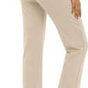 EXCHIC Women's Yoga Dress Pants Stretchy Casual Slacks Straight Leg Work Pants with Pockets, Medium 