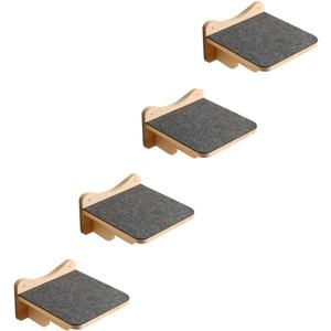 SHENGOCASE 9.8" x 9.8" Solid Wood Wall Mounted Large Cat Steps, Furniture, Shelves, Stairs, Perch