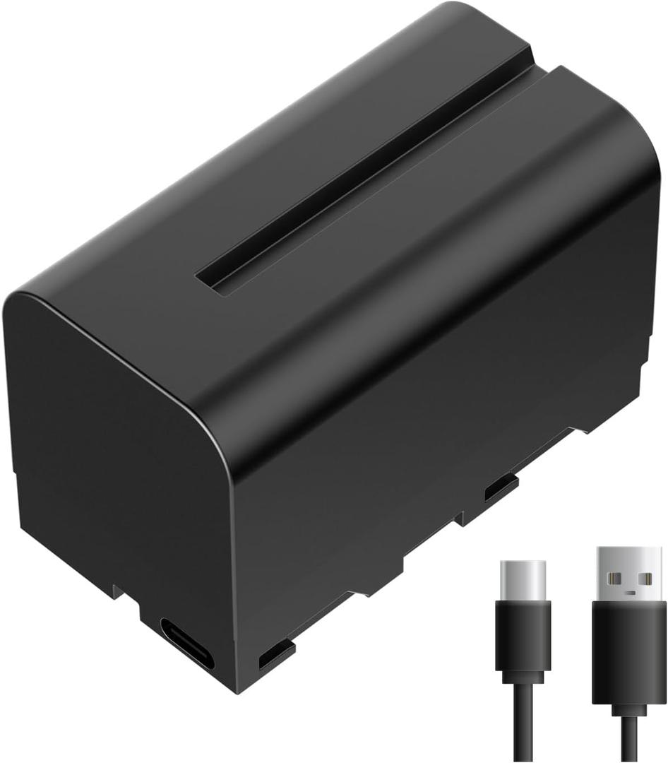 FEELWORLD 1 Pack NP-F750 4400mAh Battery Replacement of NP-F970 F960 F950 F770 F750 F570 F550, USB-C Fast Charging Rechargeable for LED Light, Camera Monitor, Wireless Transmission