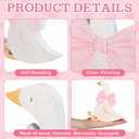 Lineshading 3 Pcs Silly Goose Birthday Party Decoration Pink Bow Wooden Silly Goose Baby Shower Decor Funny Table Centerpiece Gift for Party Favor Desk Tiered Tray, 5.9/4.7/3.9 Inch