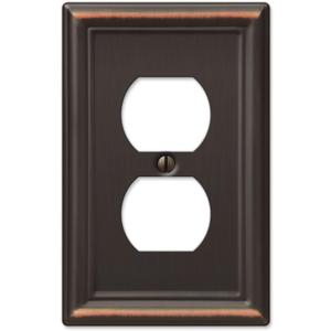 Amerelle 149DDB Chelsea Wallplate, 1 Duplex, Steel, Aged Bronze, 1-Pack