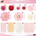 Wavwavw 61 Pcs DIY Graduation Cap Decorations Kit, 2026 Grad Cap Decor Included Bow Paper Flowers 3D Butterfly Pearl Letters Stickers Glitter Construction Paper for DIY Grad Hat Topper(Pink)