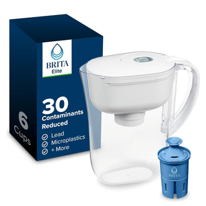 Brita Water Pitcher, Metro Elite Filter, Removes 99% of Lead, Includes 1 Filter, 6 Cup Capacity, White