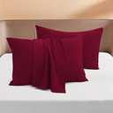 Euro (24x24) Pillow Cases - Pack of 2 - Envelope Closure - Soft 600-TC Combed Cotton Fabric - Pillow Covers European Square Pillow Cases 24x24 Inches (Solid, Burgundy)