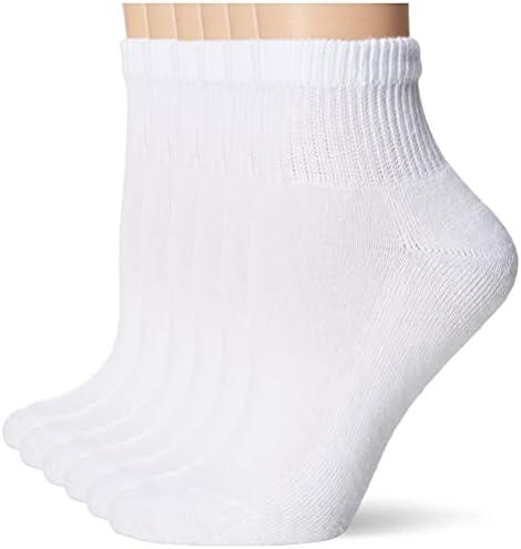 Hanes Ultimate women's 6-pack Ankle athletic socks, White, Shoe Size 5-9 US
