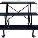 Zhongma 3 Tier Heavy Duty Metal Plant Stand with wheels easy assembly