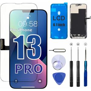 ZTR for iPhone 13 Pro Screen Replacement, 6.1'' LCD COF Display and Touch Digitizer Full Assembly with Repair Tool Kits, 120Hz Promotion, Screen Protector (for A2483, A2636, A2639, A2640, A2638)