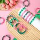 Chuangdi 48 Set Pink and Green Party Favor Wizard Bracelets Friendship Graduation Gift Bulk for Women Witch and Princess High Elastic Hair Tie Hair Accessory Decoration for Birthday Party Bachelorette