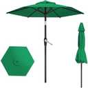 AreShark 7.5FT Patio Umbrella Table Market Umbrella w/Tilt and Crank Heavy-Duty Round Outdoor Umbrellas for Garden, Deck, Backyard, Pool and Beach, Dark Green
