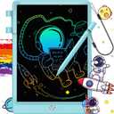 FLUESTON LCD Writing Tablet for Kids, 10 Inch Doodle Board, Colorful Drawing Pad for Toddler, Educational Travel Toy Gifts for 3-8 Year Old Girls Boys, Erase Lock Writing Board