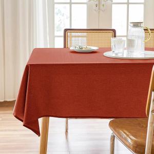 AUSSPVOCT Textured Table Cloth Rectangle 60x120 Inch for Home Kitchen Decor | Terracotta Waterproof Spill-Proof Wipeable Fall Tablecloths Wrinkle Free Rectangular Dining Tables Cover