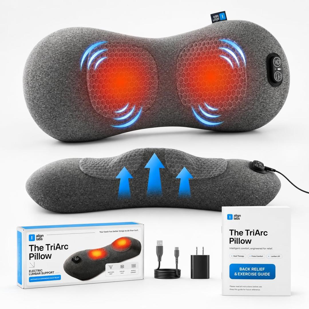 The Original Triple Fusion TriArc 3in1 Back Pain Relief Massager | Orthopedic Level Spinal Decompression, Drug Free Home Use Sciatica & Back Pain Relief - Heat, Traction + Pulsed Massage