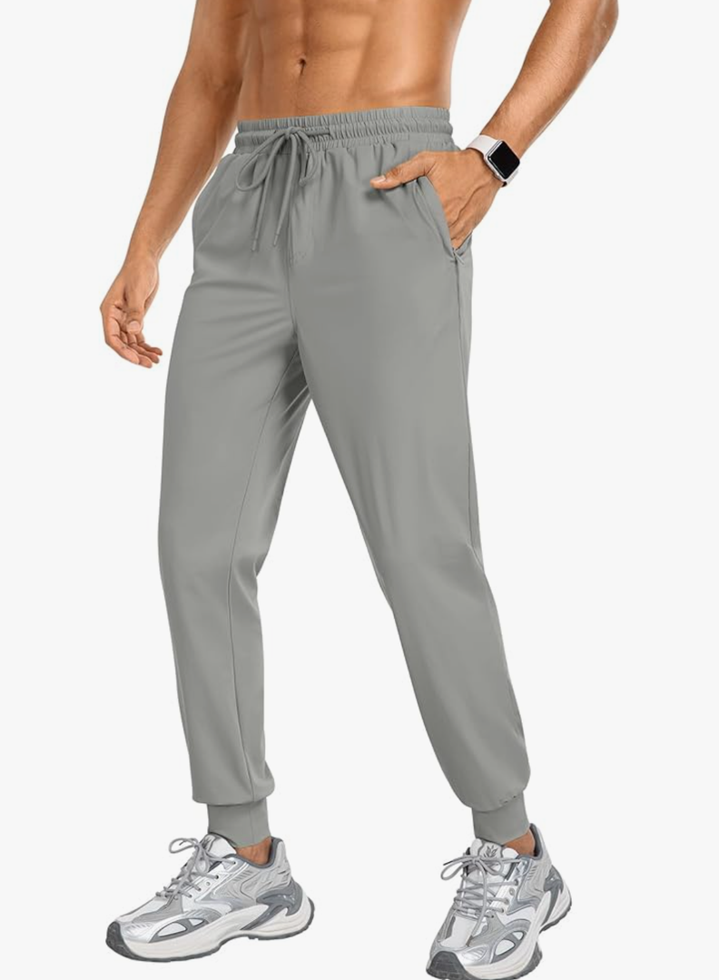 Men's Sweatpants Athletic Pants Joggers with Zipper Pockets Lightweight Quick Dry Workout Track Pants for Gym Running L