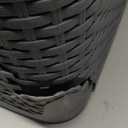 Mind Reader Slim Laundry Hamper with Lid, 40L Clothes Basket, Narrow Tapered Design with Ventilated Cutout Pattern, Plastic, Gray (Single)
