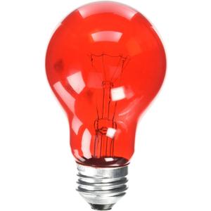 Westinghouse 0344600, 25 Watt, 120 Volt Trans Incandescent A19 Light Bulb-2500 Hours, 1 Pack, Transparent Red