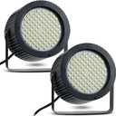 Funtery 2 Pcs Bright Halloween Strobe Light 88 LEDs Flash Party Lighting Sound and Speed Modes Flashing Stage Lights for Christmas Birthday Party Room Dance DJ Bar Karaoke Show Wedding(White)