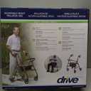 Drive Medical RTL10261RD Foldable Rollator Walker with Seat - Adjustable Handles and Seat, Red