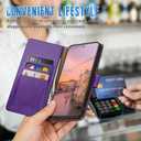 Wallet Case for Samsung Galaxy S23 with RFID-Blocking Credit Card Holder, PU Leather Folio Flip Cover Women Men Protective Phone Case Compatible with Samsung S23, Purple