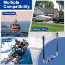 1 Pair of Boat Trailer Guide, Trailer Guide Ons Galvanized Steel for Boat, Fishing Boat, Sailboat Trailer, Silver and Black, L Shaped/T Shaped