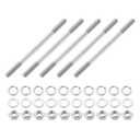 Uxcell 5pcs Double-Ended Stud Screws, M8x120mm 304 Stainless Steel Dual Threaded Rod Bolts with Nuts and Flat & Lock Washers Double-End Threaded Stud Screw Bolt for House Maintenance
