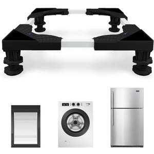 Mini Fridge Stand Adjustable Universal Base with 4 Strong Feet Washer Dryer Pedestal for Small Refrigerator, Portable Compact Washer or Dryer, Black