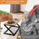 Elevated Dog Bowl, Adjustable Height and Tilt Angle Dog Bowl Stand | Precisely Adjust Height And Tilt Angle, Easy To Clean, Equipped With 2 Stainless Steel Food Bowls, Sturdy And Durable, Size: Large