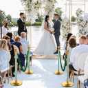 Landhoow 8 Pcs Stanchions and Velvet Ropes Crowd Control Kit, 4 Green Ropes
Stainless Steel Posts, Hollow Bases, 5 ft Length, Adjustable Queue Setup, for Wedding Ceremony, Reception & Party Event Decor
